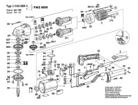 Bosch 0 603 253 103 Pws 6000 Angle Grinder 220 V / Eu Spare Parts